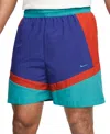Nike Men's Icon Loose-fit Colorblocked 6" Basketball Shorts In Deep Night,picante Red,dusty Cactus