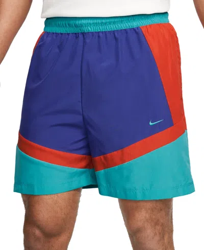 NIKE MEN'S ICON LOOSE-FIT COLORBLOCKED 6" BASKETBALL SHORTS