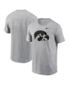 Nike Men's Iowa Hawkeyes Primetime Evergreen Logo T-shirt In Heather Gray