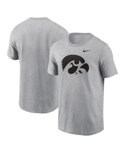 Nike Men's Iowa Hawkeyes Primetime Evergreen Logo T-shirt In Heather Gray