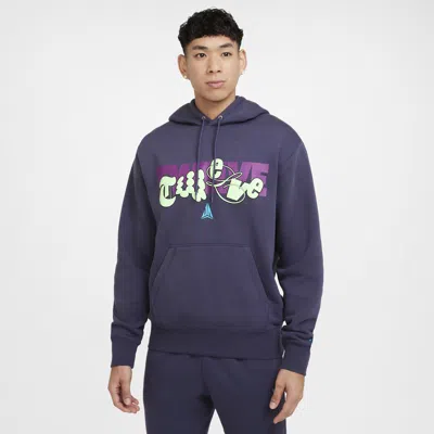 Nike Men's Ja Fleece Basketball Hoodie In Purple
