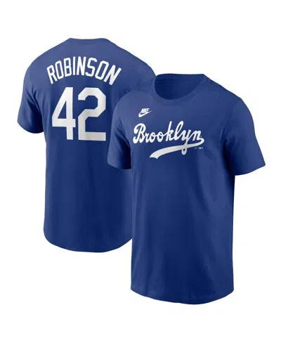 Nike Men's Jackie Robinson Royal Brooklyn Dodgers Cooperstown Collection Fuse Name Number T-shirt