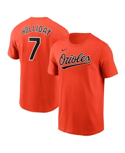 Nike Men's Jackson Holliday Orange Baltimore Orioles Fuse Name Number T-shirt