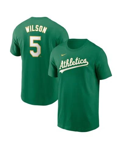 Nike Men's Jacob Wilson Green Athletics Fuse Name Number T-shirt