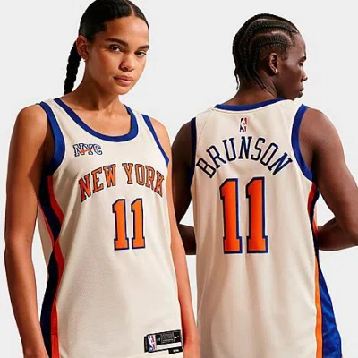 Nike Men's Jalen Brunson New York Knicks Nba City Edition Swingman Basketball Jersey In Neutral