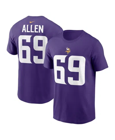 Nike Men's Jared Allen Purple Minnesota Vikings Retired Player Name Number T-shirt
