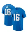 Nike Men's Jared Goff Blue Detroit Lions Name Number T-shirt In Blue
