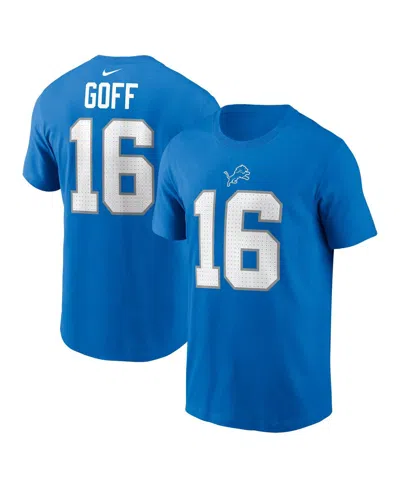 Nike Men's Jared Goff Blue Detroit Lions Name Number T-shirt