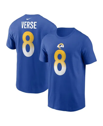 Nike Men's Jared Verse Royal Los Angeles Rams 2024 Nfl Draft First Round Pick Name Number T-shirt