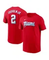 Nike Men's Jazz Chisholm Jr. Red Miami Marlins City Connect Fuse Name Number T-shirt In Red