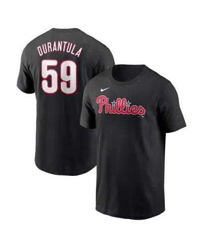 Nike Men's Jhoan Duran Black Philadelphia Phillies Name Number Player Nickname T-shirt In Animal Print