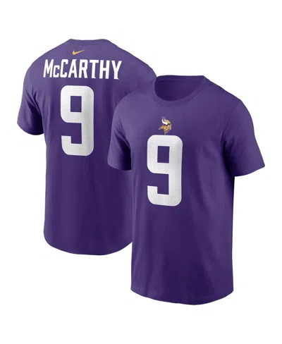 Nike Men's J.j. Mccarthy Purple Minnesota Vikings 2024 Nfl Draft First Round Pick Name Number T-shirt