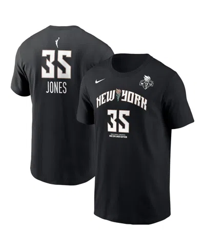 Nike Men's Jonquel Jones Black New York Liberty Explorer Edition Name Number T-shirt
