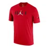 Nike Men's Jordan Chicago Bulls Logo Alphabet Printing Pattern Sports Short Sleeve Red T-shirt