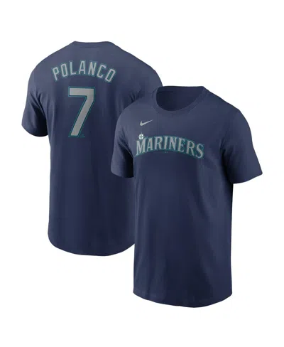Nike Men's Jorge Polanco Navy Seattle Mariners Fuse Name Number T-shirt