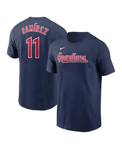 Nike Men's Jose Ramirez Navy Cleveland Guardians Fuse Name Number T-shirt
