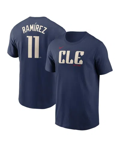 Nike Men's Jose Ramirez Navy Cleveland Guardians Fuse City Connect Name Number T-shirt