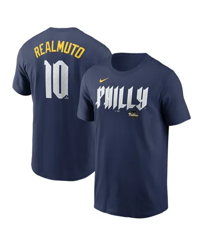 Nike Men's J.t. Realmuto Navy Philadelphia Phillies 2024 City Connect Fuse Player Name Number T-shirt