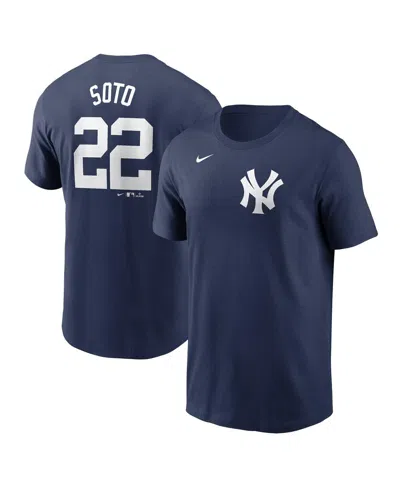 Nike Men's Juan Soto Navy New York Yankees 2024 Fuse Name Number T-shirt