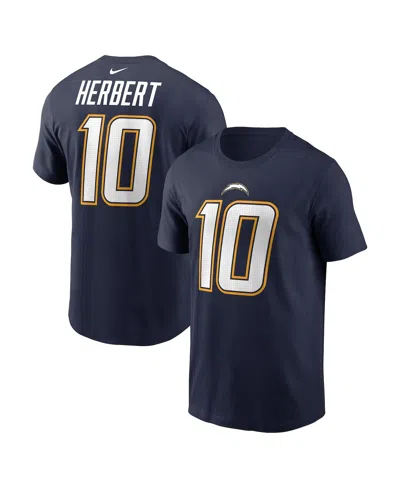 Nike Men's Justin Herbert Navy Los Angeles Chargers Alternate Super Chargers Name Number T-shirt In Blue