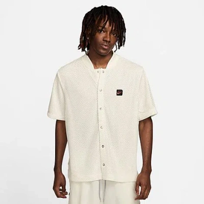 Nike Men's Kd Dri-fit Short-sleeve Button-down Shirt In White