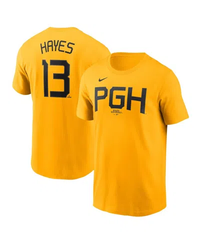 Nike Men's Ke'bryan Hayes Gold Pittsburgh Pirates Fuse City Connect Name Number T-shirt In Yellow