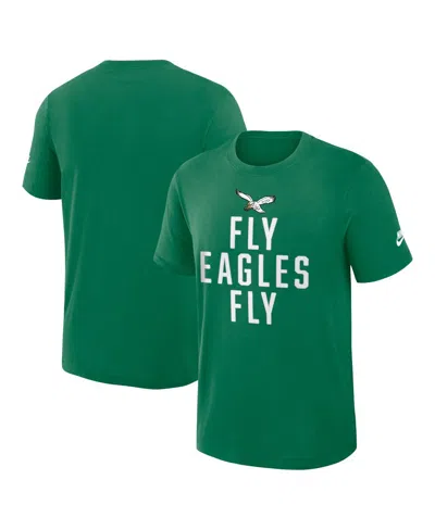 NIKE MEN'S KELLY GREEN PHILADELPHIA EAGLES DIRECT HANDOFF REWIND SLUB PERFORMANCE T-SHIRT