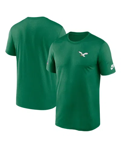 NIKE MEN'S KELLY GREEN PHILADELPHIA EAGLES SIDELINE ALT PACK SMALL LOGO LEGEND PERFORMANCE T-SHIRT