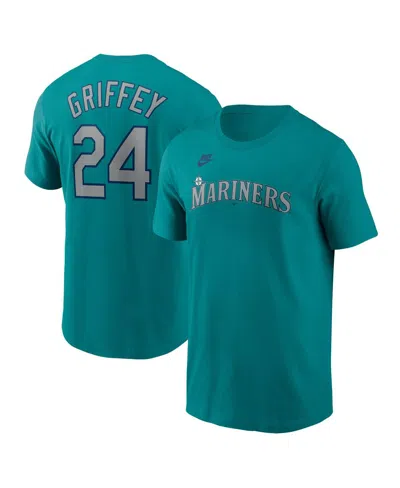 Nike Men's Ken Griffey Jr. Aqua Seattle Mariners Fuse Name Number T-shirt