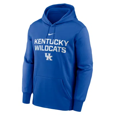 Nike Men's Kentucky Team Stacked Menâs  Therma College Pullover Hoodie In Blue
