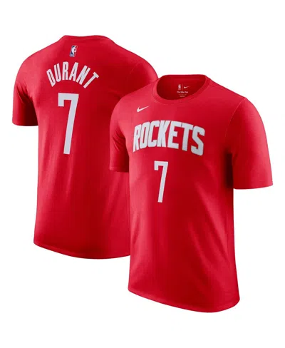 Nike Men's Kevin Durant Red Houston Rockets Icon Edition Name Number T-shirt