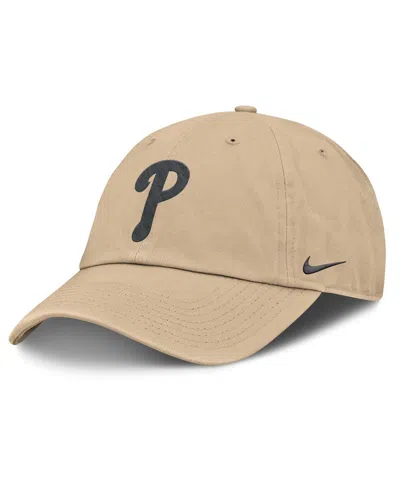 Nike Men's Khaki Philadelphia Phillies Club Adjustable Hat In Brown