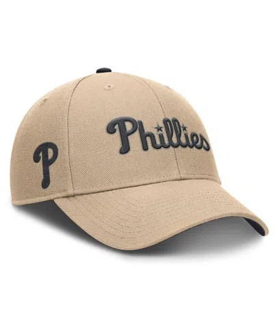 Nike Men's Khaki Philadelphia Phillies Rise Adjustable Hat In Brown