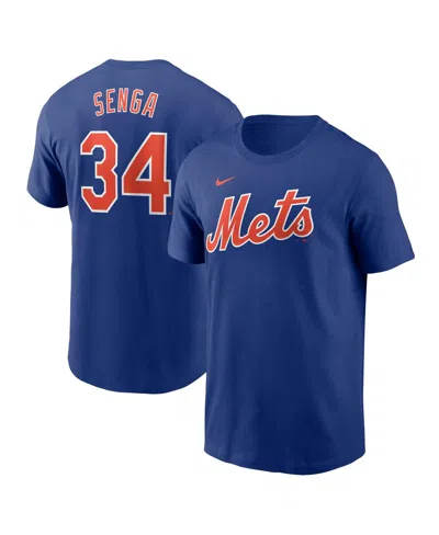 Nike Men's Kodai Senga Royal New York Mets Fuse Name Number T-shirt