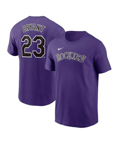 Nike Men's Kris Bryant Purple Colorado Rockies Fuse Name Number T-shirt