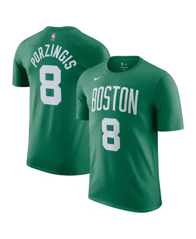 Nike Men's Kristaps Porzingis Kelly Green Boston Celtics Icon Edition Name Number T-shirt