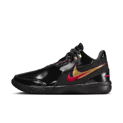 Nike Men's Lebron Nxxt Gen Ampd Basketball Shoes In Black/university Red/metallic Gold