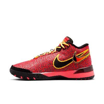 Nike Men's Lebron Nxxt Genisus Basketball Shoes In Bright Crimson/black/sundial/laser Orange