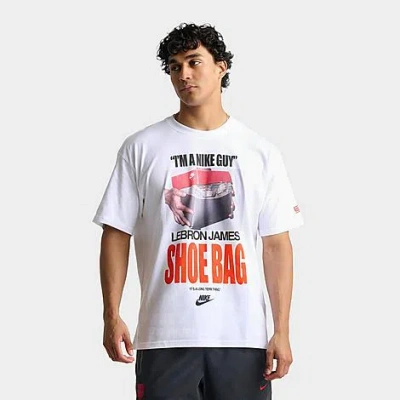 Nike Men's Lebron Shoe Bag Graphic Basketball T-shirt In White