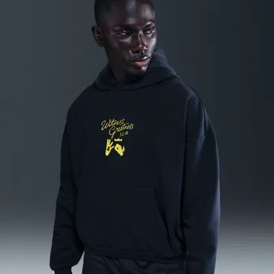 Nike Men's Lebron Standard Issue "uncharted" Therma-fit Basketball Hoodie In Black