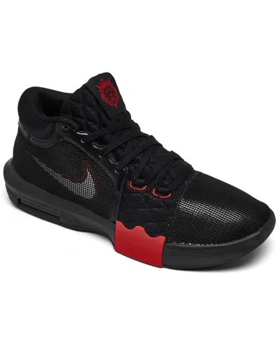 Nike Men's Lebron Witness 8 Basketball Sneakers From Finish Line In Black,red