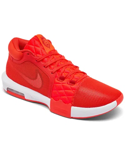 Nike Men's And Women's Lebron Witness 8 Basketball Sneakers From Finish Line In Habanero Red,white