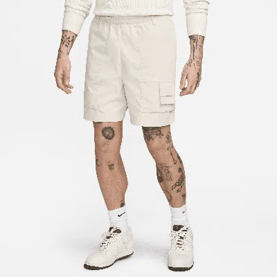 Nike Life Drawstring Cargo Camp Shorts In Brown