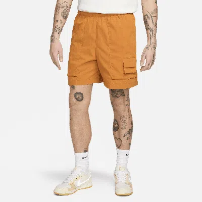 Nike Life Drawstring Cargo Camp Shorts In Orange