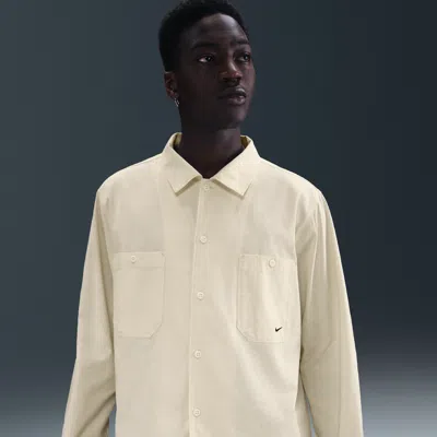Nike Men's Life Chambray Long-sleeve Painter's Shirt In White