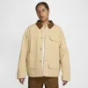 Nike Life Flannel Lined Stretch Cotton Blend Canvas Barn Coat In Neutral