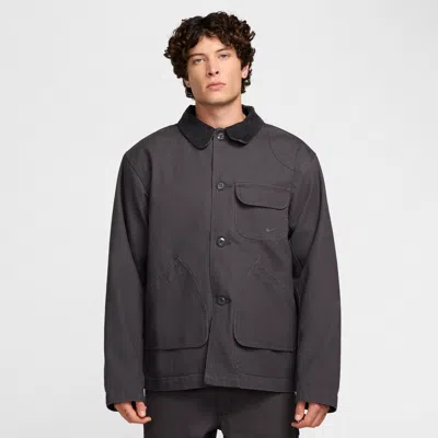 Nike Men's Life Flannel-lined Barn Coat In Anthracite/anthracite