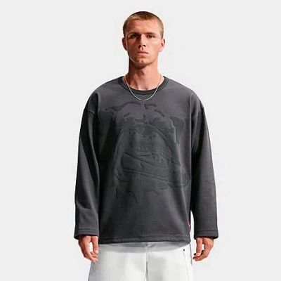 Nike Men's Life Shoe Dog Graphic Midweight Crewneck Sweatshirt In Gray