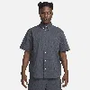 Nike Men's Life Short-sleeve Seersucker Button-down Shirt In Grey