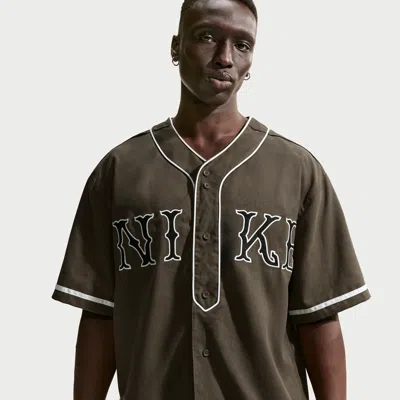 Nike Men's Life Short-sleeve Vintage Sport Top In Green